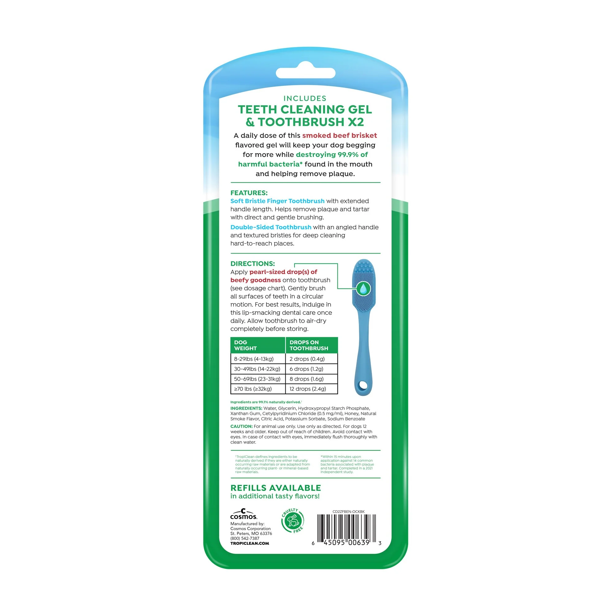 TropiClean Fresh Breath Enticers Smoked Beef Brisket Oral Care Kit for Dogs - Image 2