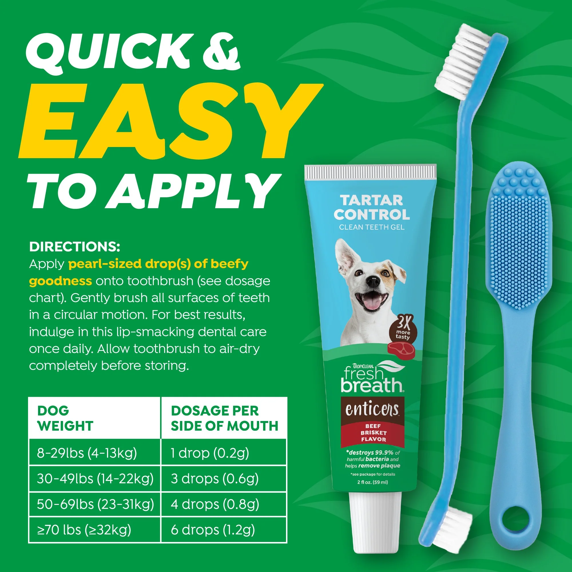 TropiClean Fresh Breath Enticers Smoked Beef Brisket Oral Care Kit for Dogs - Image 6