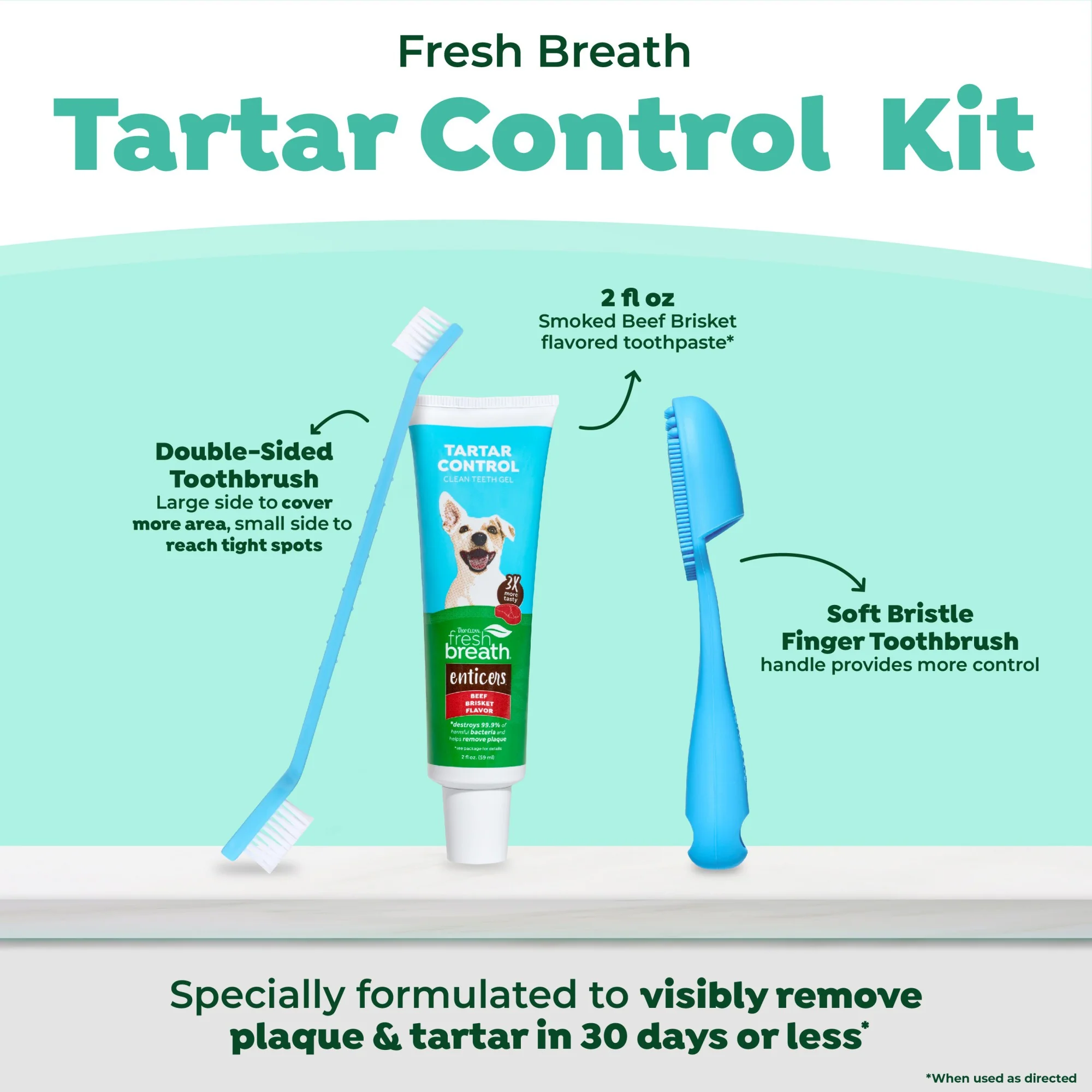 TropiClean Fresh Breath Enticers Smoked Beef Brisket Oral Care Kit for Dogs - Image 7