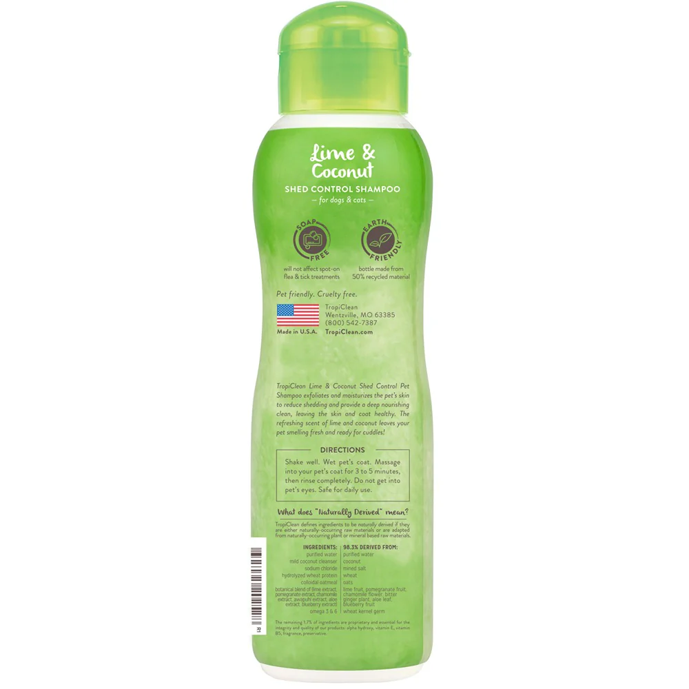 TropiClean Lime & Coconut Shed Control Shampoo 355mL - Image 3