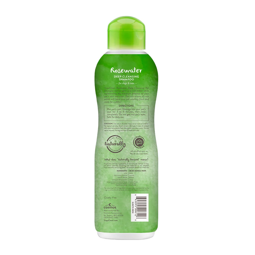 TropiClean Rosewater Deep Cleansing Shampoo, 592ml - Image 3