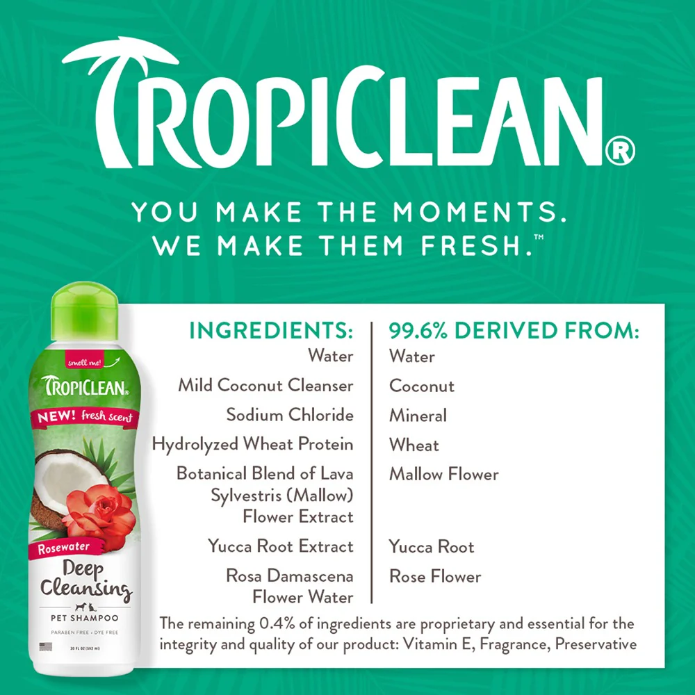 TropiClean Rosewater Deep Cleansing Shampoo, 592ml - Image 4