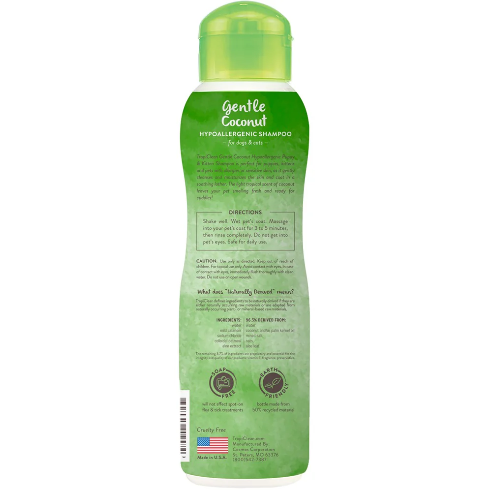 TropiClean Shampoo Gentle Coconut Hypoallergenic 355mL - Image 3