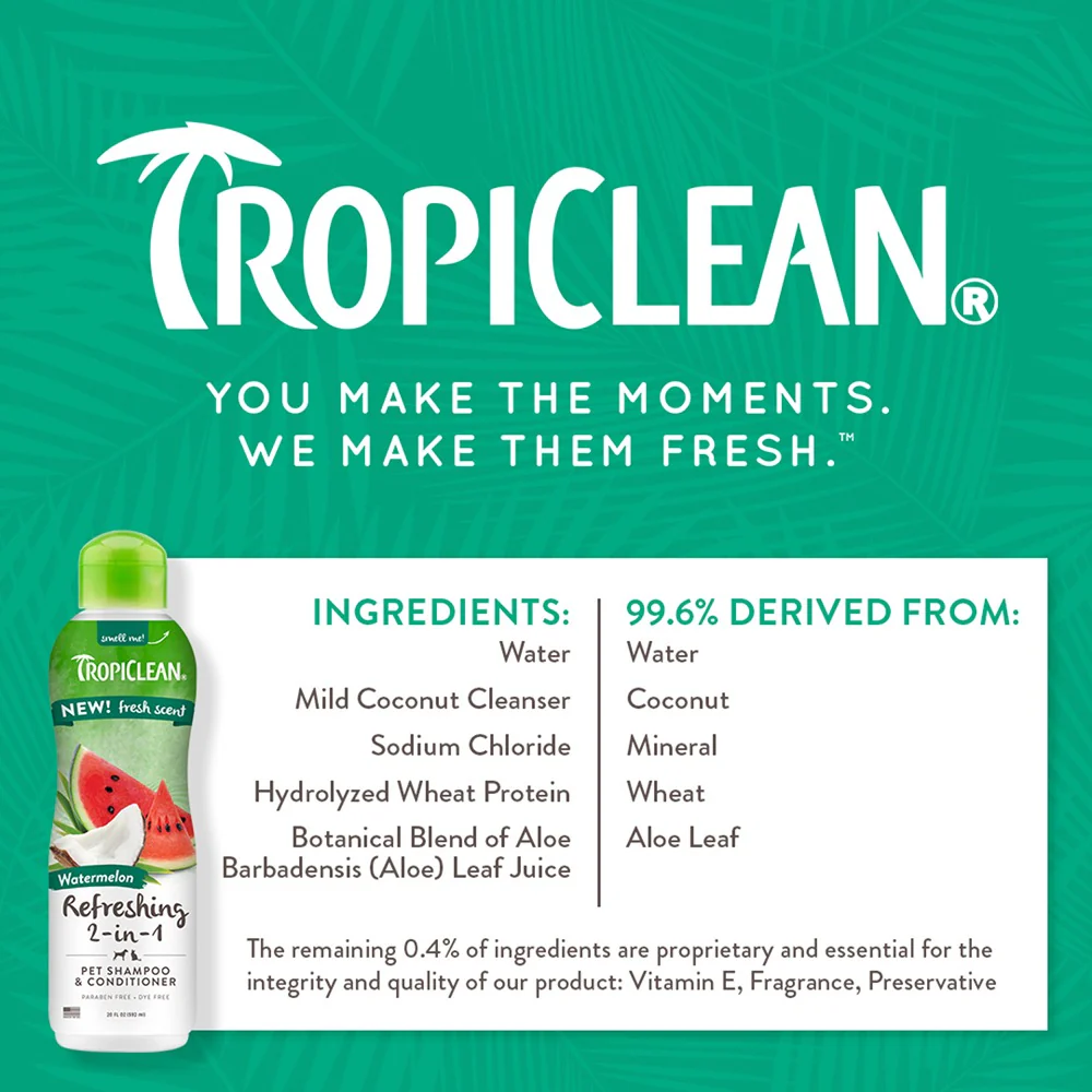 TropiClean Watermelon Refreshing 2-in-1 Shampoo and Conditioner, 592ml - Image 4