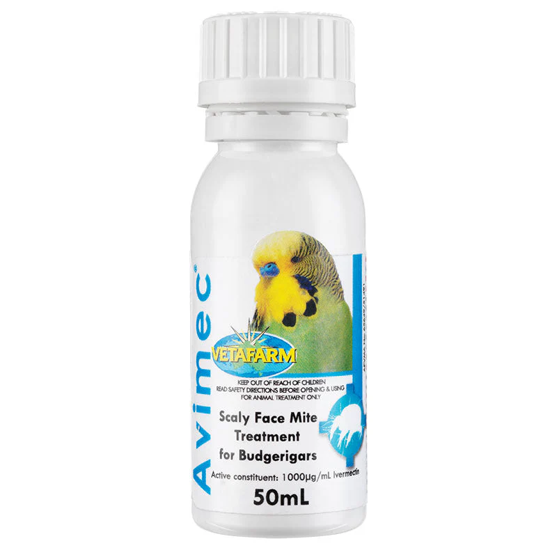 Vetafarm Avimec Scaly Face Mite Treatment for Budgerigars 50ml - Image 2