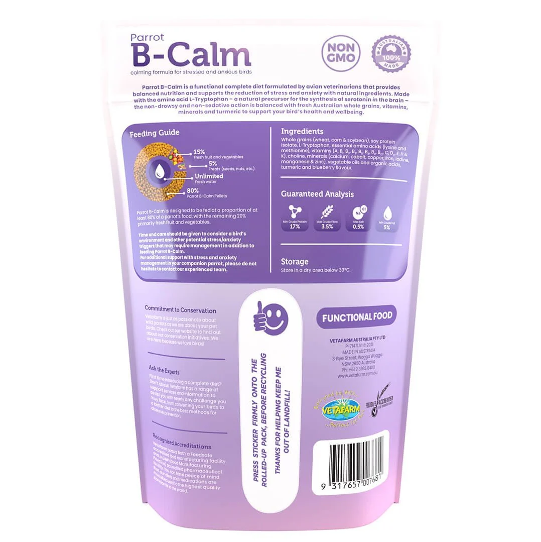 Vetafarm Parrot B-Calm Bird Pellets - Image 2