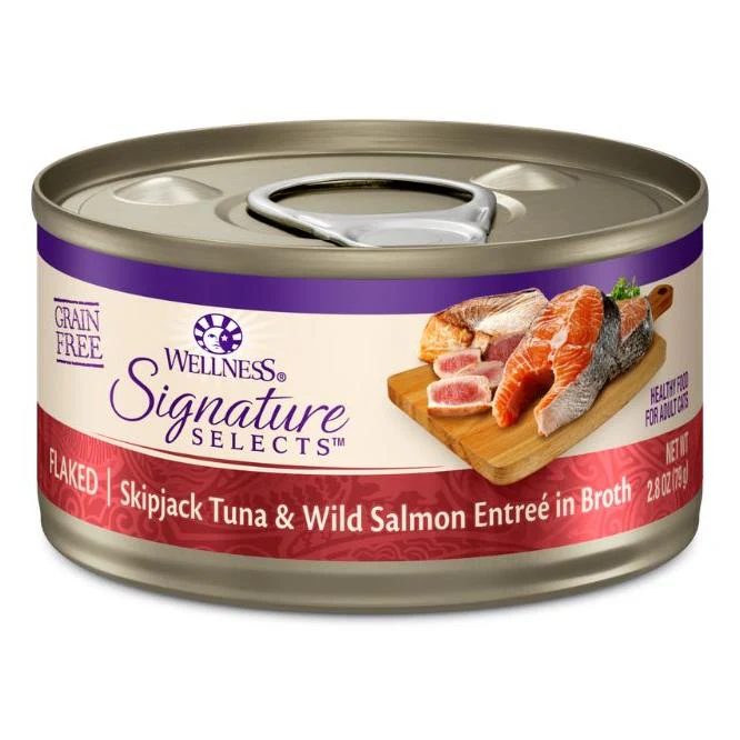 Wellness Core Signature Selects Flaked Skipjack Tuna & Wild Salmon Entrée in Broth Wet Cat Food - Image 3