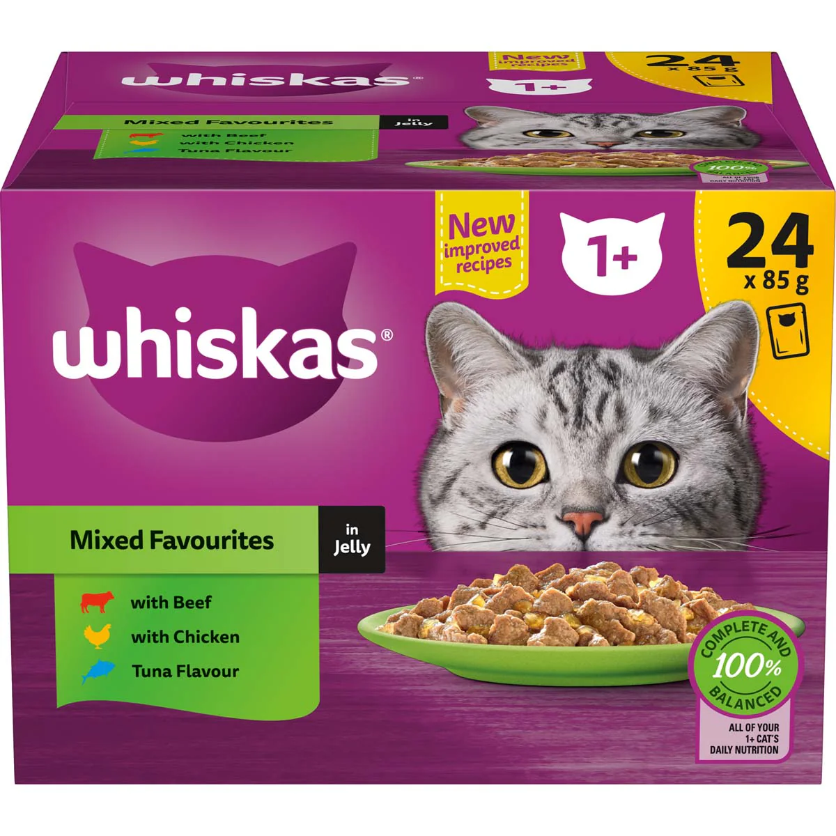 Whiskas 1+ Years Adult Mixed Favourites In Jelly Wet Cat Food Pouches 24x85g - Image 11