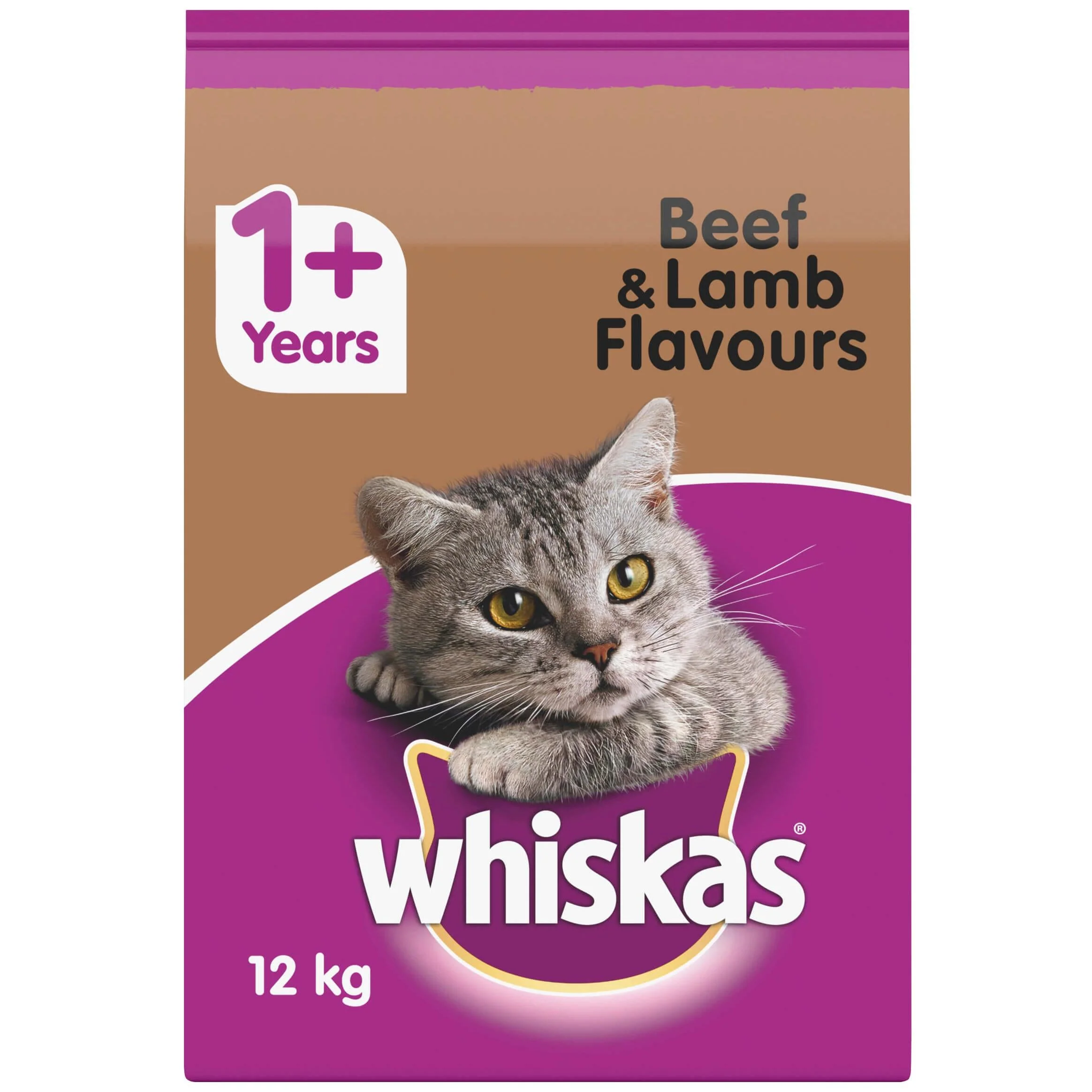 Whiskas Adult 1 Plus Year Beef & Lamb Dry Cat Food 12kg - Image 8