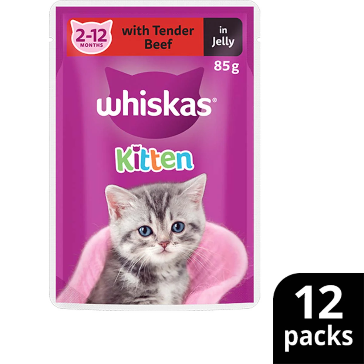 Whiskas Favourites Kitten Mixed Favourites in Jelly Wet Cat Food 12x85g - Image 8