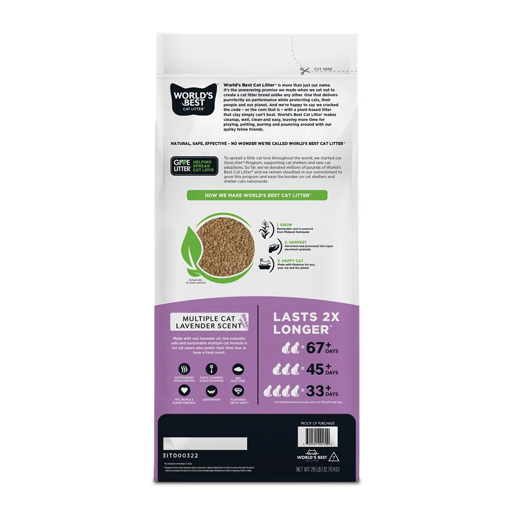 World's Best Multiple Cat Lavender Scented Cat Litter - Image 4