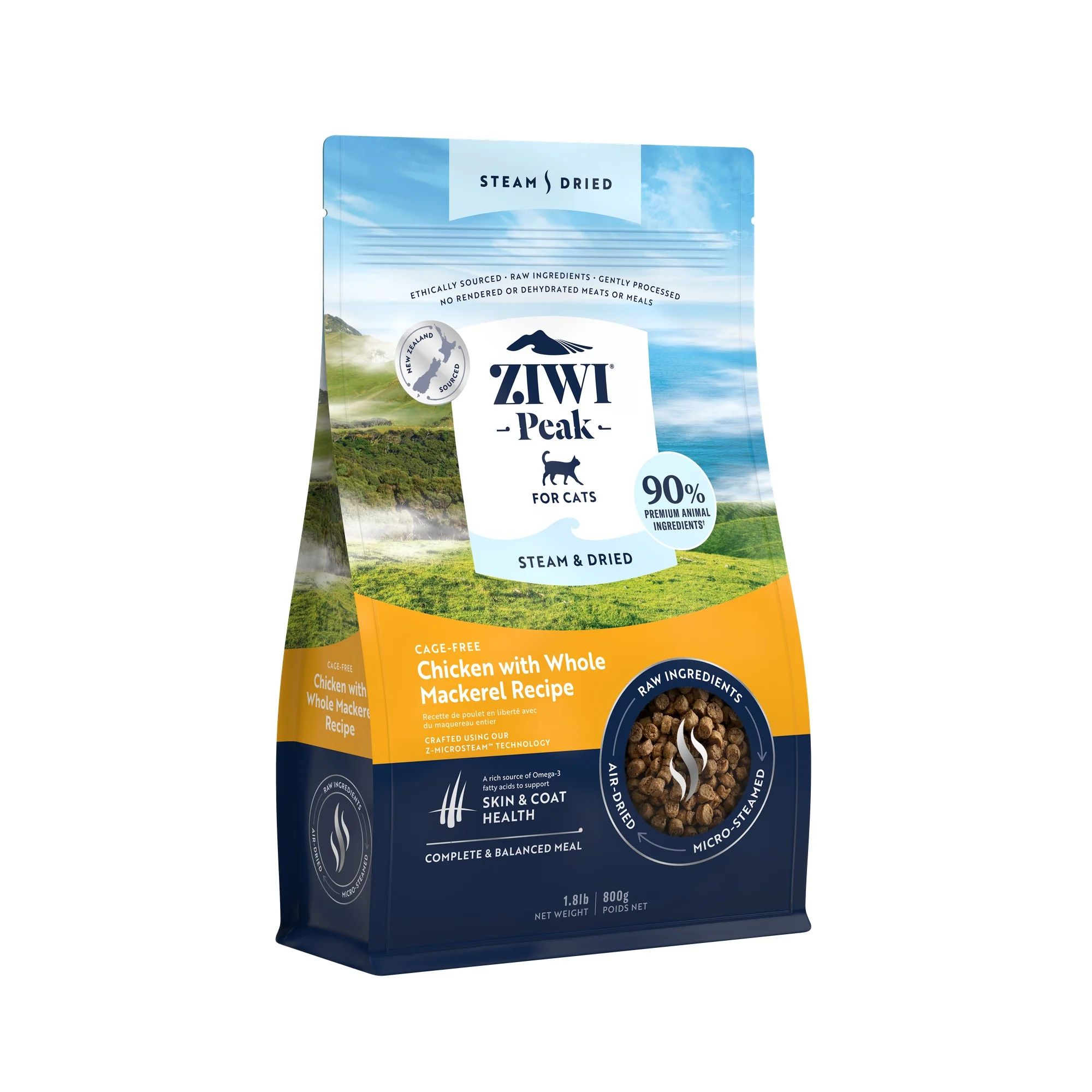 Ziwi Peak Steam & Dried Cage-free Chicken with Whole Mackerel Dry Cat Food - Image 9