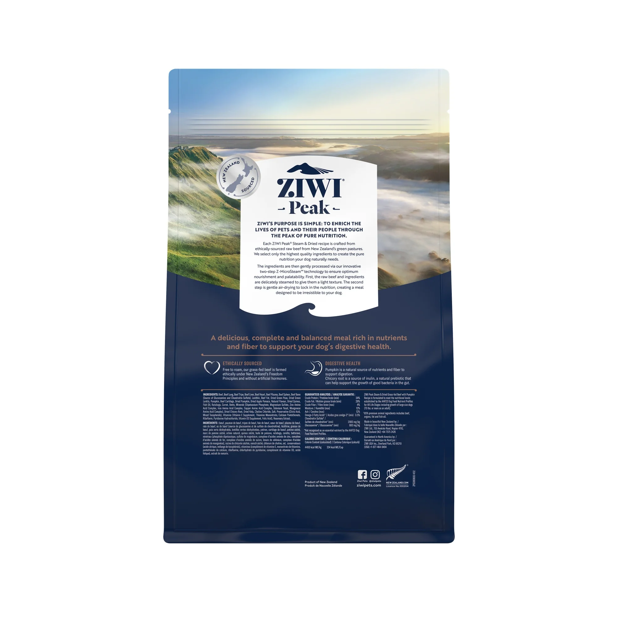 Ziwi Peak Steam & Dried Grass-fed Beef with Pumpkin Dry Dog Food - Image 3