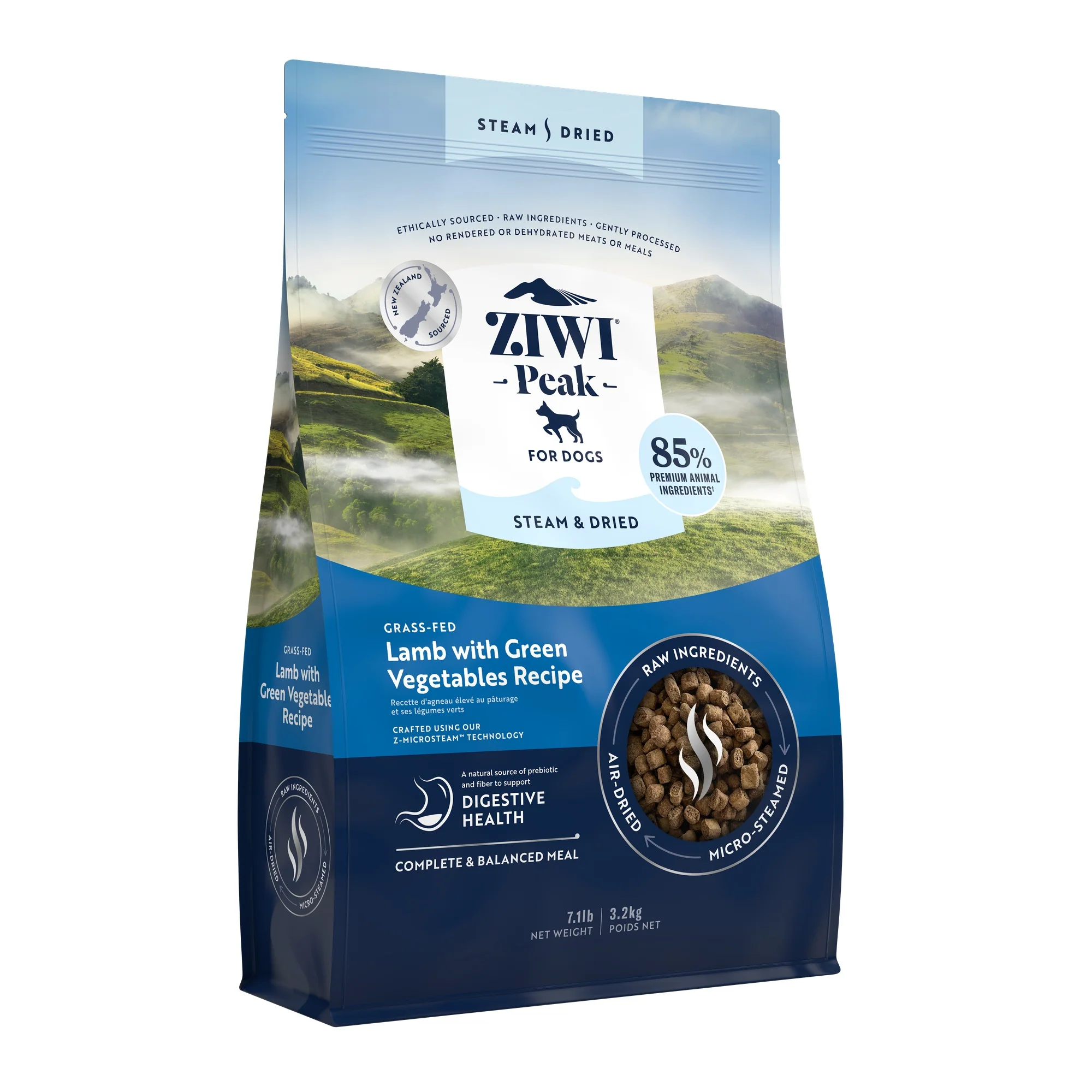 Ziwi Peak Steam & Dried Grass-fed Lamb with Green Vegetables Dry Dog Food - Image 8